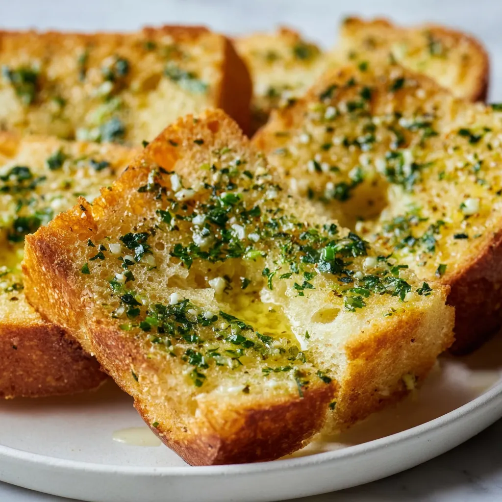 Classic Homemade Garlic Bread Rolls with Fresh Herbs and Golden Butter - secondary view